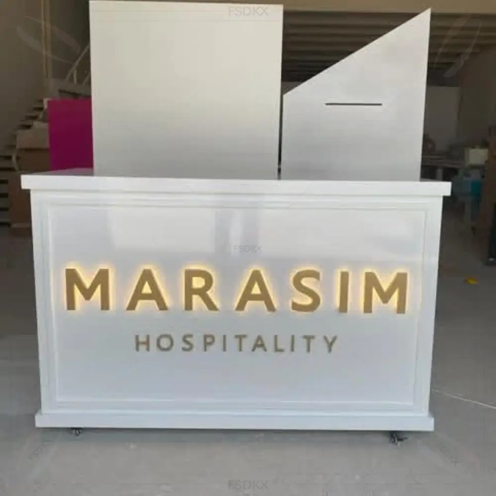 

FSDKX White Candy Cart PVC Wedding Decoration Props Acrylic Display Cart Movable Party Display Plinth Table for Events Decor