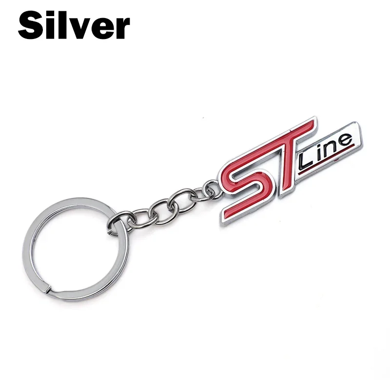 ST LINE Zinc Alloy Emblem Metal Car KeyChain Key Chain Keyring Key Ring For Focus x 2 3 FIESTA Kuga ESCAPE Vignale PUMA Ford