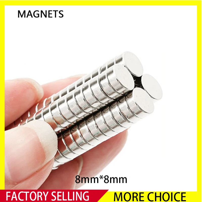 

5~200PCS 8x8mm Neodymium Magnet 8mm x 8mm N35 NdFeB Round Super Powerful Strong Permanent Magnetic imanes 8*8mm