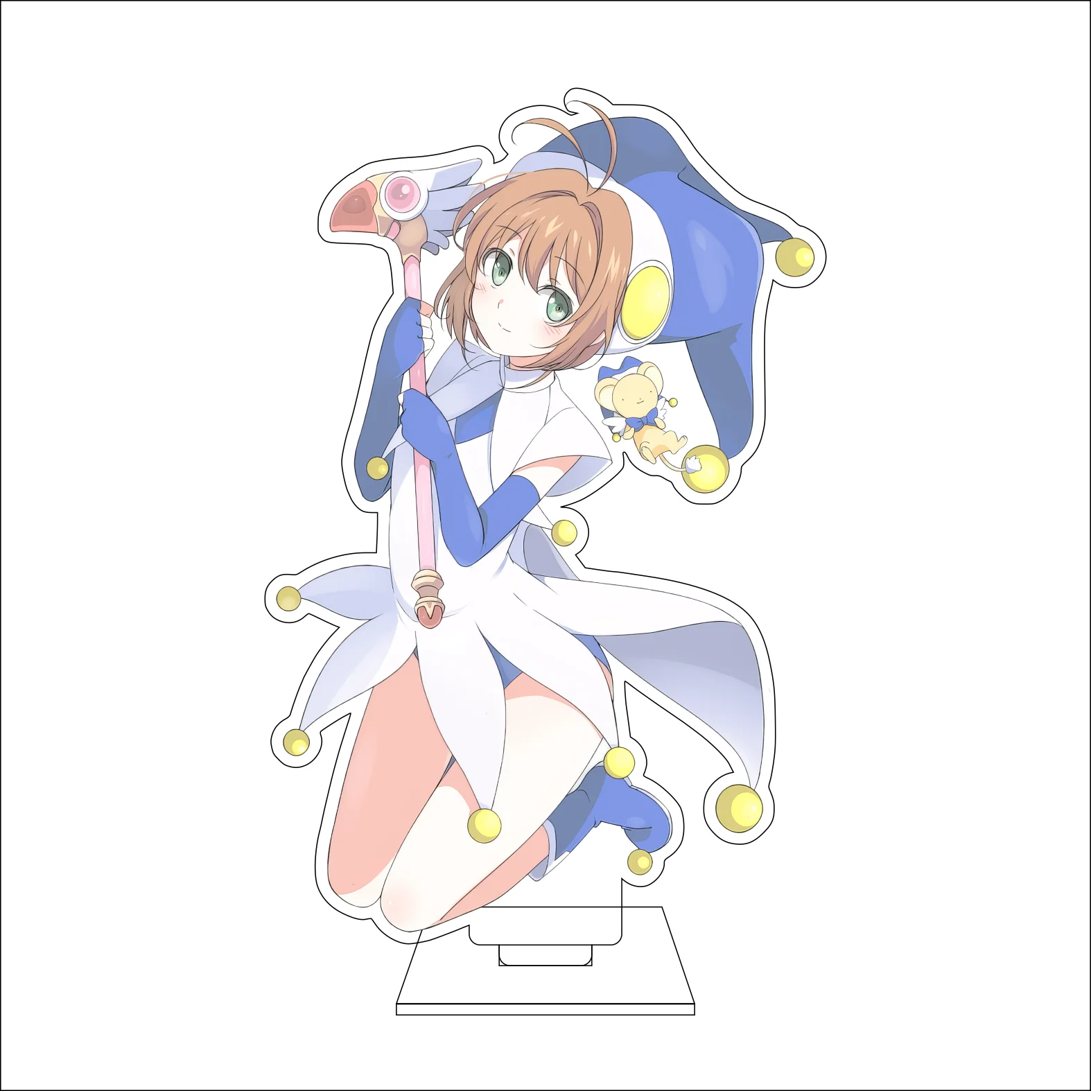 16CM Anime Cardcaptor Sakura Cosplay Acrylic Figure Stand Plate Tomooyo Daidouji Cerberus Li Syaoran Ornaments Gifts view 3