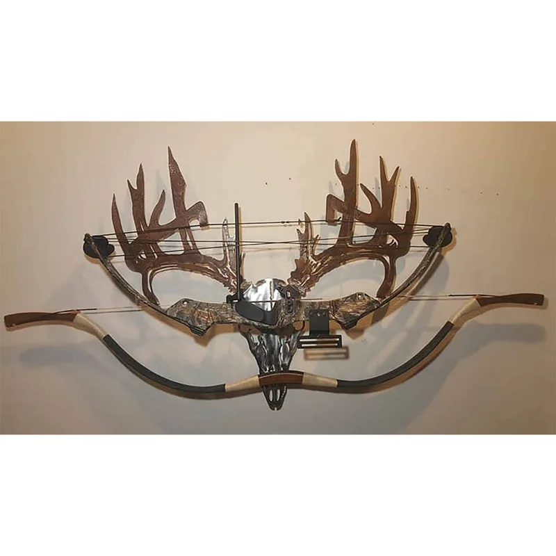 Deer Kopf Geweih Wand Hängen Haken Bogen Gun Rack Elch Tier Dekoration für Hängen Hut Kleidung Schlüssel Deer Hörner Rack wand Dekor