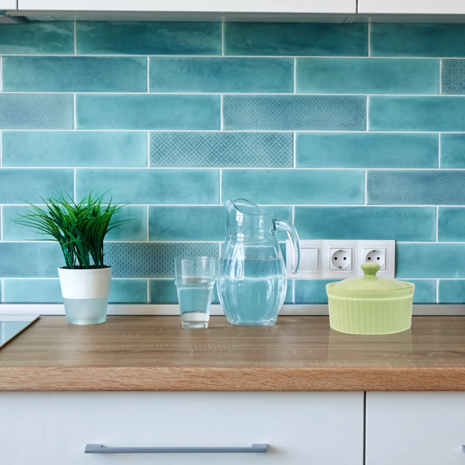 

Ceramic Baking Bowl Eco Friendly Lovely Shape Bright Colors Exquisite Design Easy to Use Clean Multipurpose Dessert