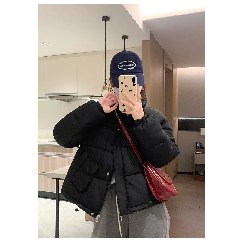 2024 neue kurze Baumwolljacke Winter Daunenjacke Baumwolle Damen Übergroße Brotjacke
