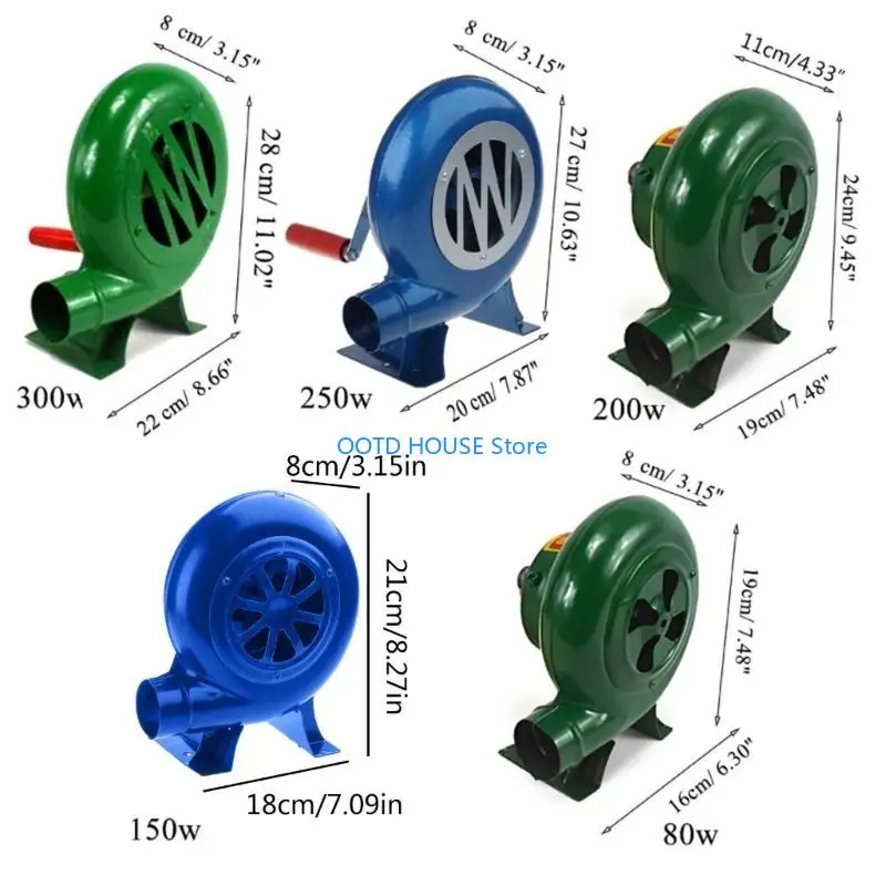 منفاخ هواء 103 أمبير مع مقبض يدوي للتحكم في السرعة للشواء في الهواء الطلق والتخييم والمشي لمسافات طويلة