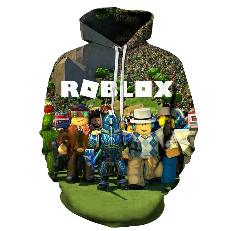 

ROBLOX Game Animation Peripheral 3D Digital Printing Sweater Hooded Pullover Couple Fashion Loose Adult Children's Sweater