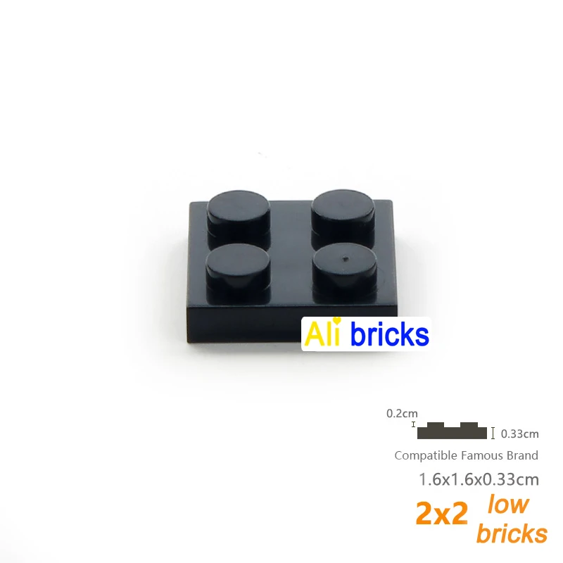 60pcs/lot Bulk Blocks Building Bricks Thin 2X2 Educational Assemblage Construction Toys for Children Size Compatible With 3022