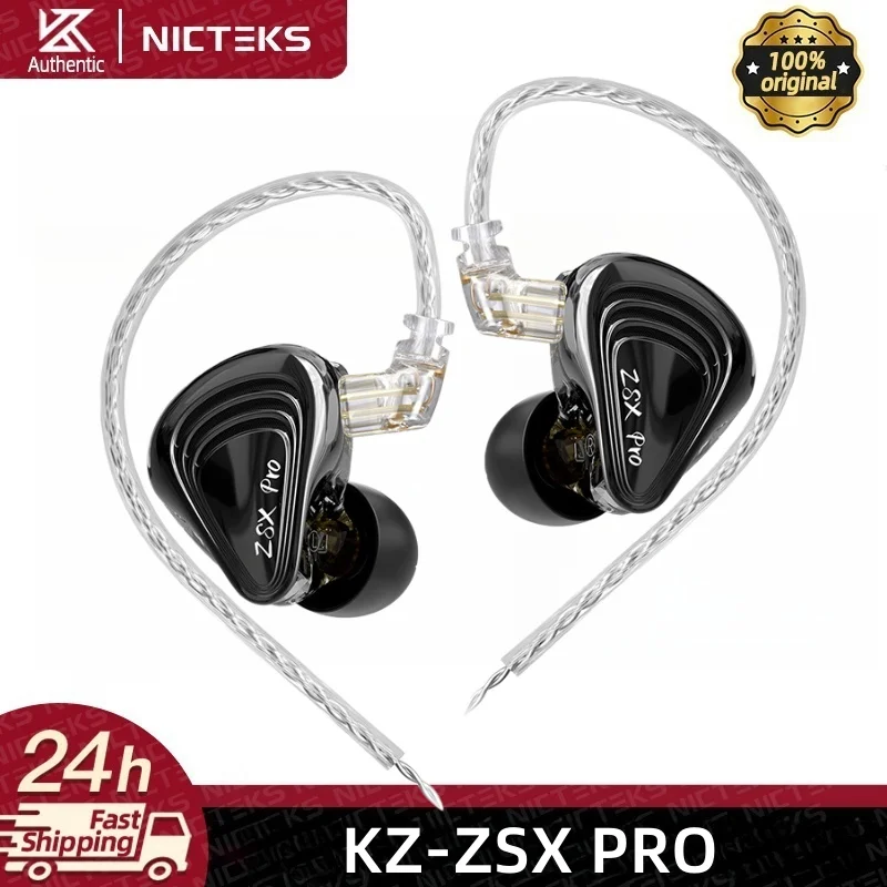 KZ ZSX PRO 5BA 1DD Hybrid Drive 12 Unit Earphones 10mm Dynamic HIFI Music Earbuds IEMs HIFI Sport Game Headset Monitor Headphone