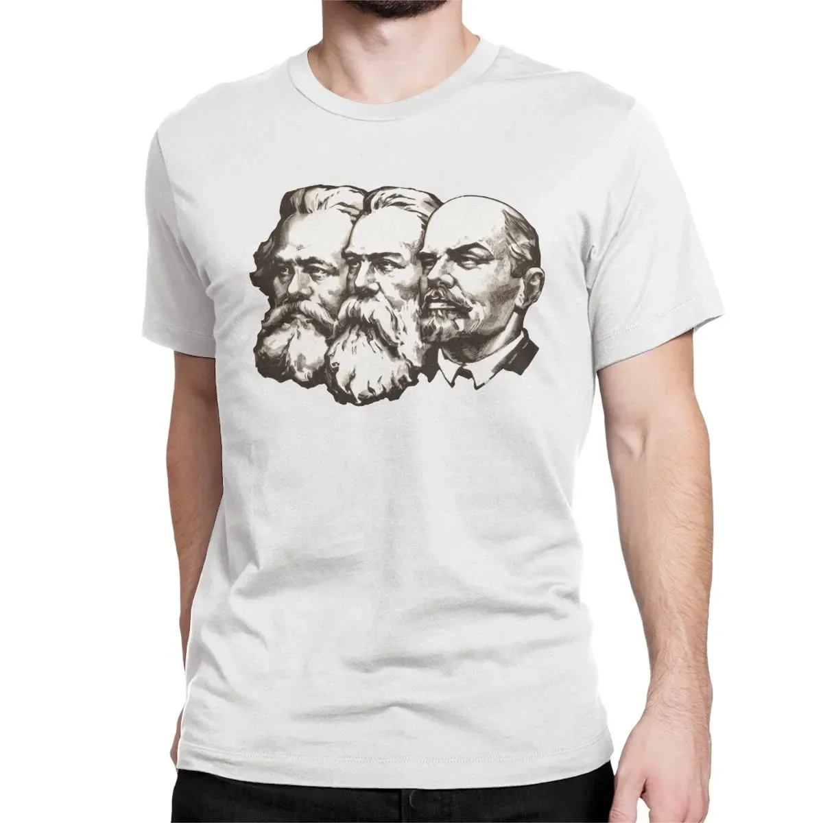 Ussr Comrades T-shirt Vintage Men Camisetas Tee Marx Engels and Lenin The Soviet Union Graphic Tshirts Communist style