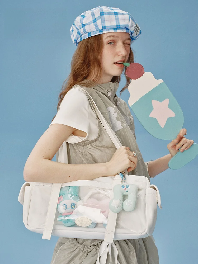 

VANWALK Happy Band Large Capaci Crossbody Bag Women's Travel oulder Handbag Soft Korean Sle Faion Bag for Ladies