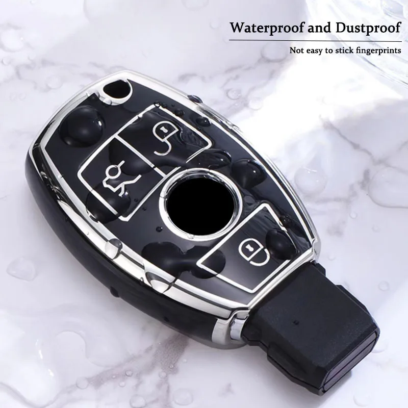 Soft TPU Car Key Case Cover Protector Shell for Mercedes Benz A B C E Class GLS GLA GLK GLC CLS CLA AMG W204 W205 W212 W463 W176