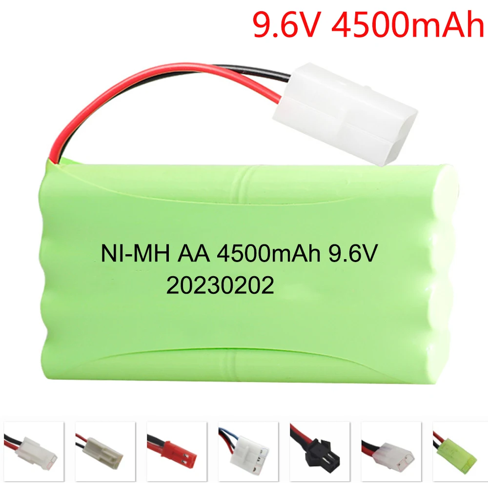 

9.6V 4500mah Rechargeable Battery For Rc toys Car Tanks Robots Gun NiMH Battery AA 9.6v 2400mah Batteries Pack For Rc Boat parts