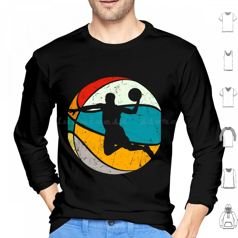 Basketball Design Gift Hoodies Long Sleeve Basketball Sport Evolution Love Hobby Leisure Basketball Hoop Basketball