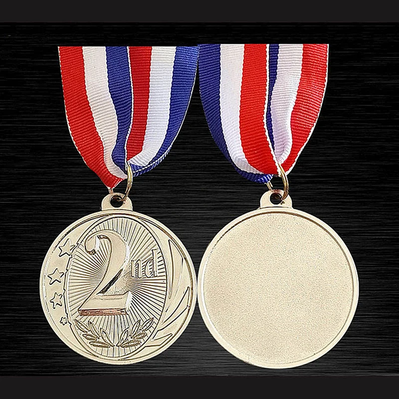 1 قطعة 5 سنتيمتر الذهب/الفضة/البرونزية ميدالية الطلاب المكافآت مع الرقبة الشريط المنافسة جوائز المعادن الفائزة الميداليات لألعاب الكرة #1
