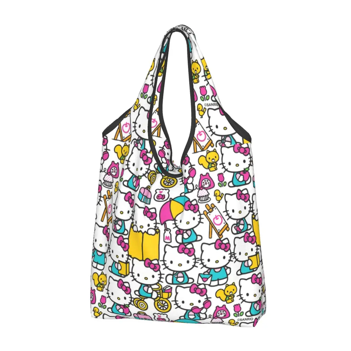 

Custom Kawaii Printing Hello Kitty Cartoon Tote Shopping Bags Portable Shoulder Shopper Handbag
