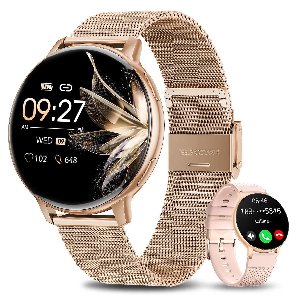 

New Bluetooth Call Smart Watch Women Steel Watches Men Customized Dial Heart Rate Sports Fitness Tracker Ladies Gifts Smartwatch