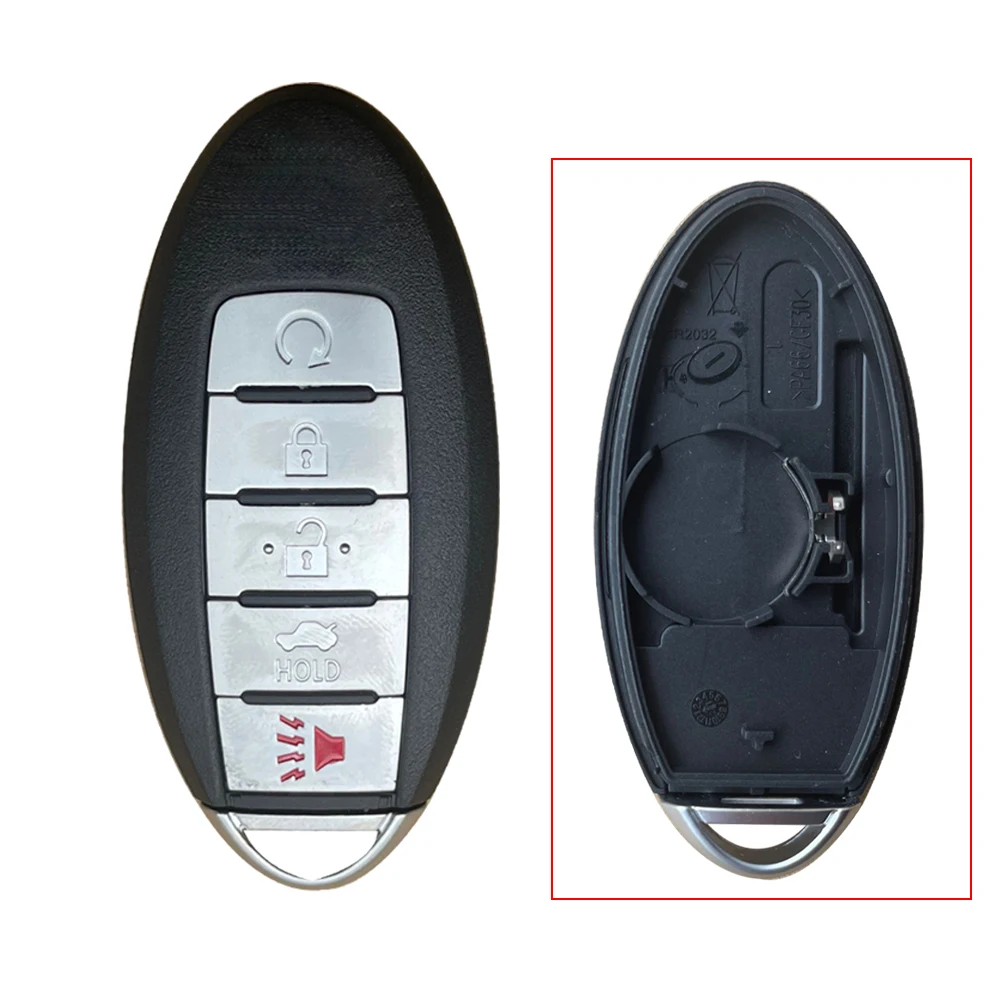 Coque de clé à distance intelligente, coque Fob pour Nissan Atofinder, Murano, Maxima, Versa, Altima, lame NSN14, 5 boutons