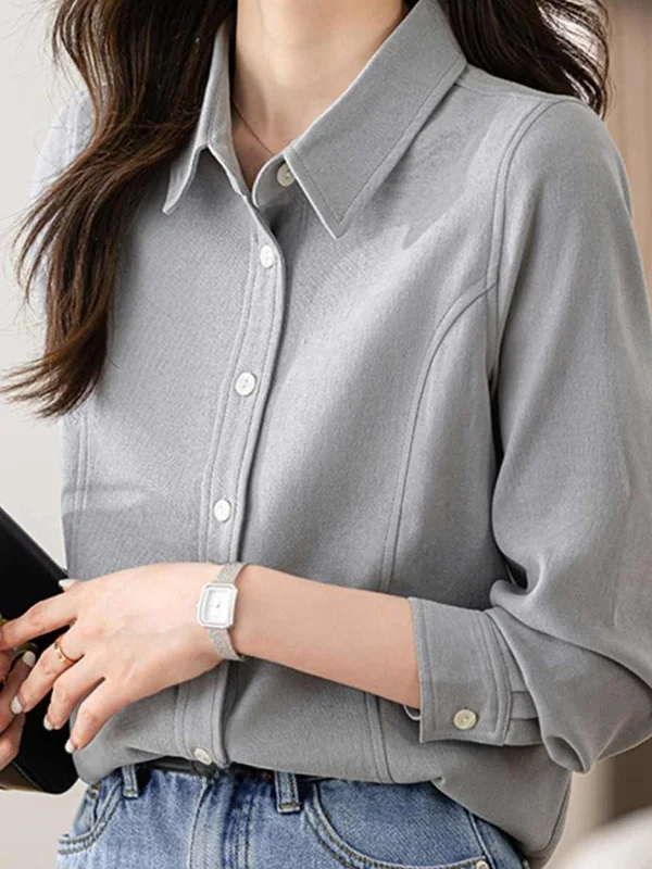 ay irt Fce Fini Thiened Sle da donna Primavera Autunno Inverno Stratificazione Bellissimo top unico Coreano Bottoni allentati Splic...