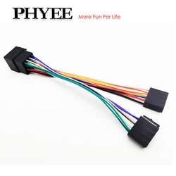 Adaptateur de faisceau de connecteur ISO à 16 broches, câble d'extension de câblage pour unité principale Audio Radio de voiture de rechange