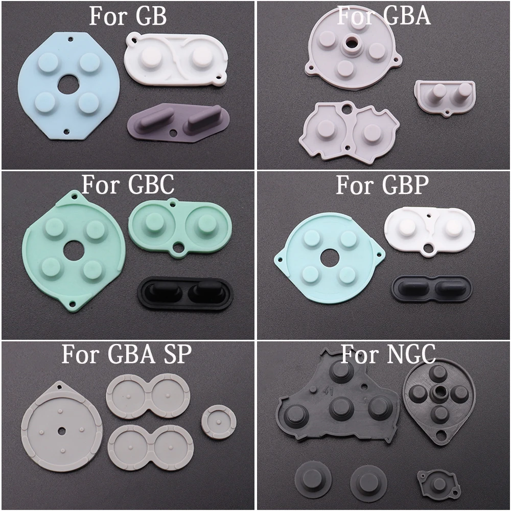 1set Rubber Conductive Buttons for Game Boy Classic GB GBC GBA GBP NGC GBA SP Silicone Start Select Keypad A-B D-pad button