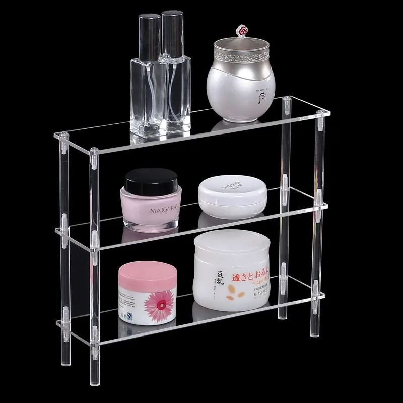 Transparent Acrylic Display Rack Multi-Layer Trapezoidal Multi-Functional Storage Partition High-Rise Rack Cosmetics Decoration