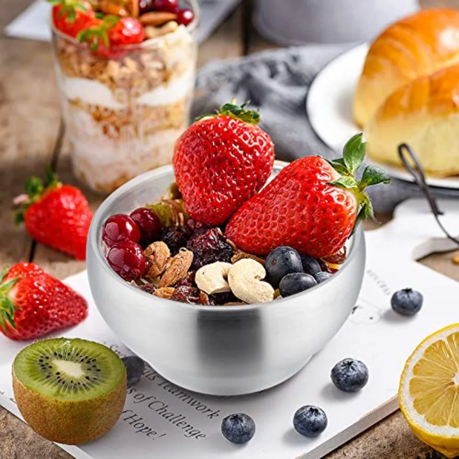 Heavyduty 18 8 304 Stainless Steel DoubleWalled Bowls for and Toddlers 12 oz Capacity Ideal for Feeding Soup and Snacks Unbreak