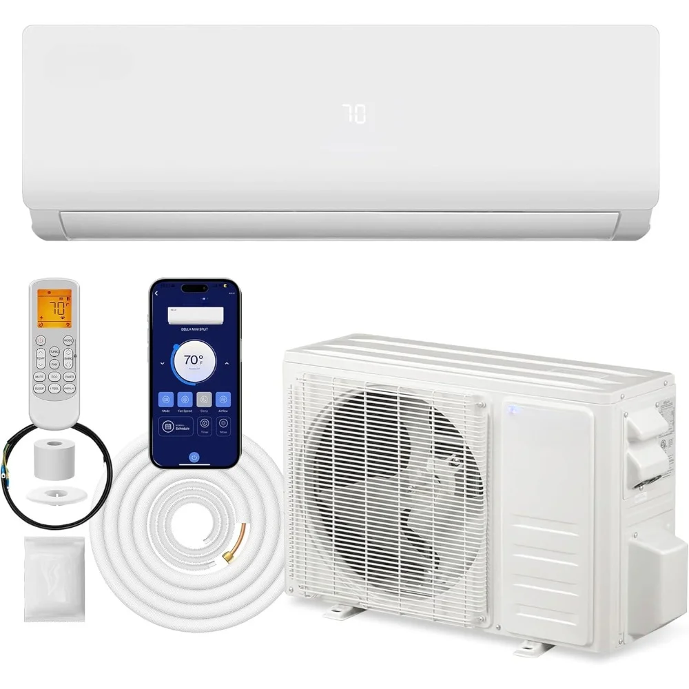 

HAOYUNMA 12000 BTU Mini Split Air Conditioner Work with Alexa with 1 Ton Pre-Charged Heat Pump Ductless Inverter System