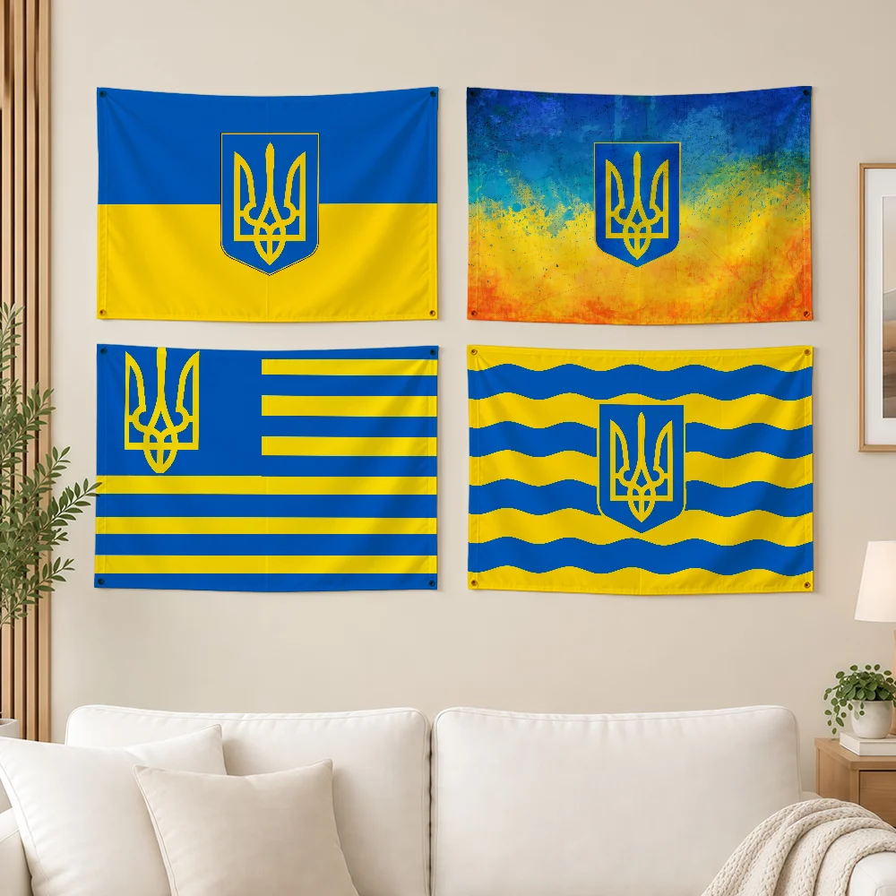 Nation Ukraine Flag Durable Outdoor Decoration Indoor Design Patio Festive Classic Pole Wall Room Banner