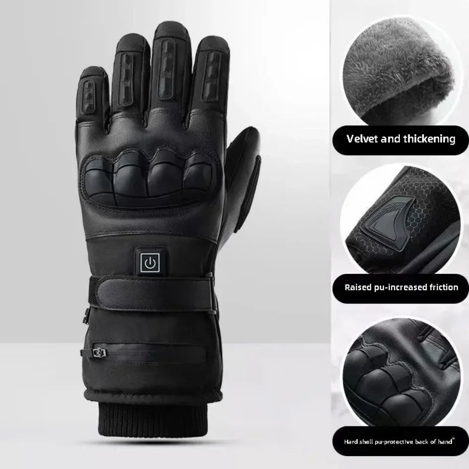 Beheizte Motorradhandschuhe für Herren, taktische Winterhandschuhe, Fahrradzubehör, Skiausrüstung, Fahrradzubehör, warm, Radfahren – Detail 7