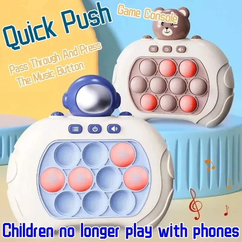 Pop Quick Push Bubbles Game Machine Kids Cartoon Fun Whac-A-Mole Squeezing Toys Montessori Educational Learning Toy Kids Gift