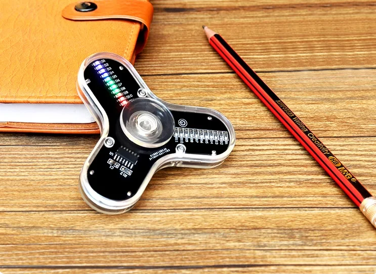 LED جيروسكوب ببصمة الإصبع صنع عدة 3-ورقة الجيروسكوب الباعث للضوء لتقوم بها بنفسك طقم قطع غيار متعة علوي لحام لوحة دوائر كهربائية عدة