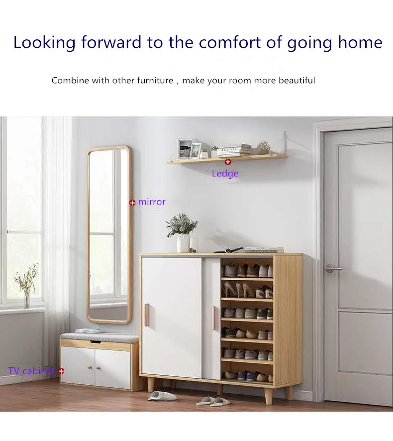 Simple Modern Multi-layer Storage Customized Furniture Wood Shoe Cabinet