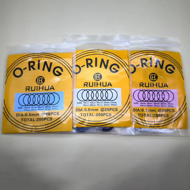 

Watch case 0.5/0.6/0.7mm O-Ring Waterproof Rubber 16mm-34mm Watch Back Cover Gaskets Repairing Replacement Tool for Watchmaker