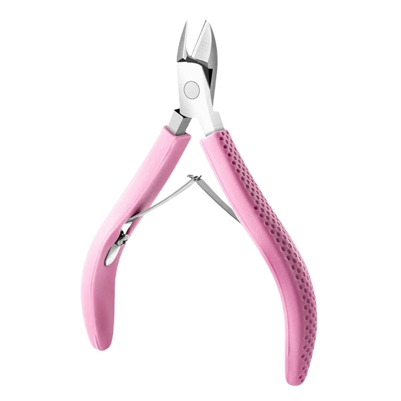 Cuticle Cutter With Ergonomic Rubber Cover Handle Stainless Steel Easy Grip Trimmer Full Jaw Design For Manicure