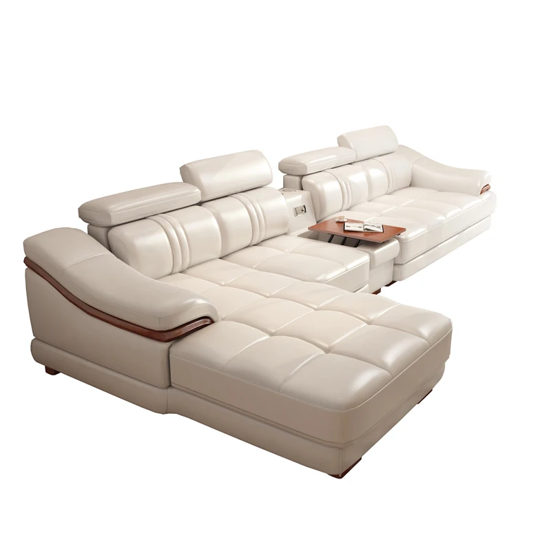 

Genuine leather sofa, cowhide top layer, large and small unit, living room corner combination, fully furnished furniture