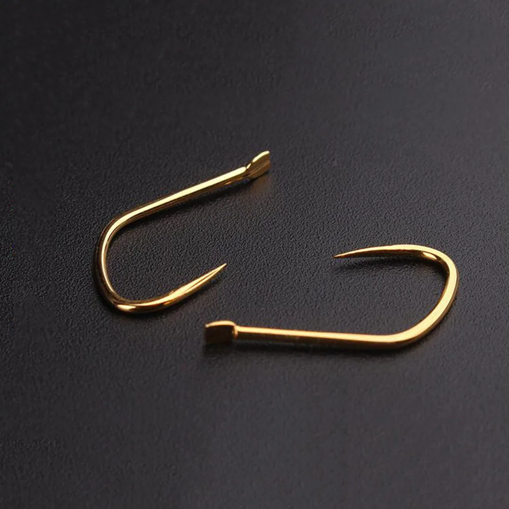 

100pcs Gold Fishhooks Offset Hooks Fishing Lure Corrosion Resistant Durable Tackle Accessory For Anglers Fishing Lovers