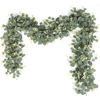1.8M Artificial Eucalyptus Garland Green Leaves Vine Faux Greenery Spring Wedding Home Party Decor