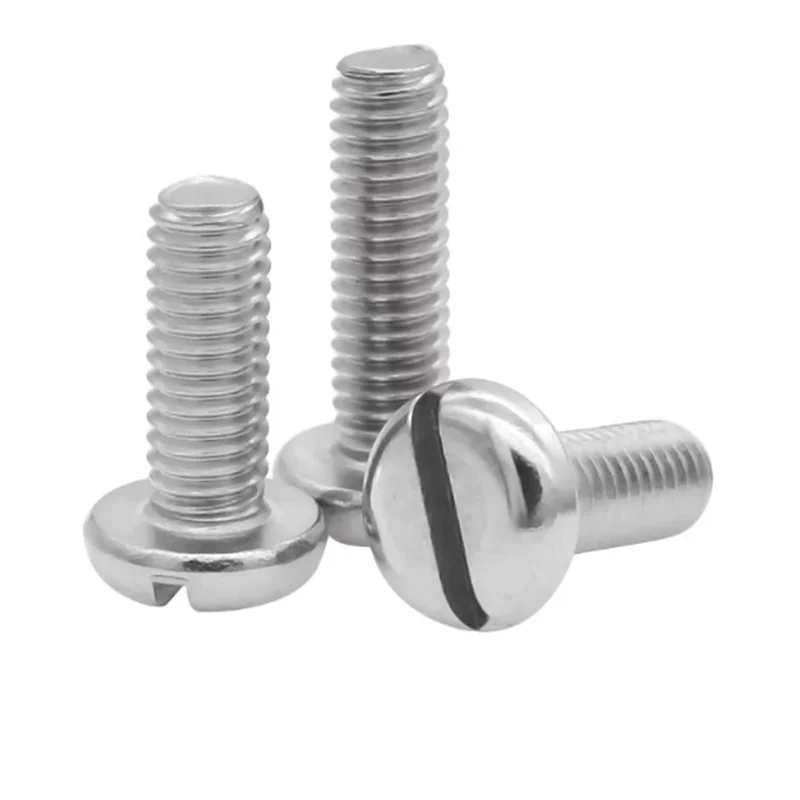 10/50pcs M1.6 M2 M2.5 M3 M4 M5 M6 304 A2-70 Stainless Steel GB67 Metric Threaded Slotted Pan Head Round Head Machine Screw Bolt