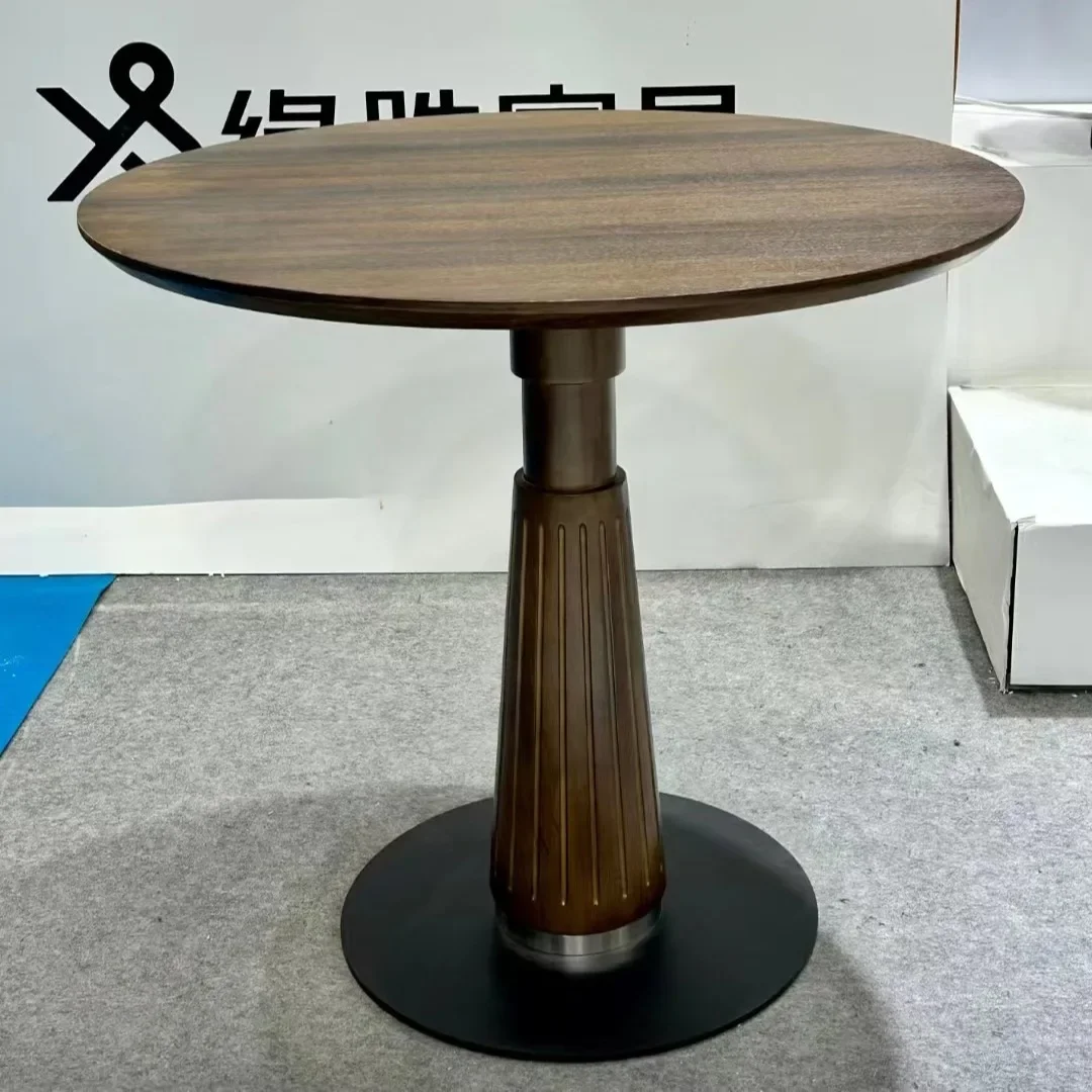 Sofa side table, living room, household small round table, hotel sales department negotiation table, light luxury rock slab