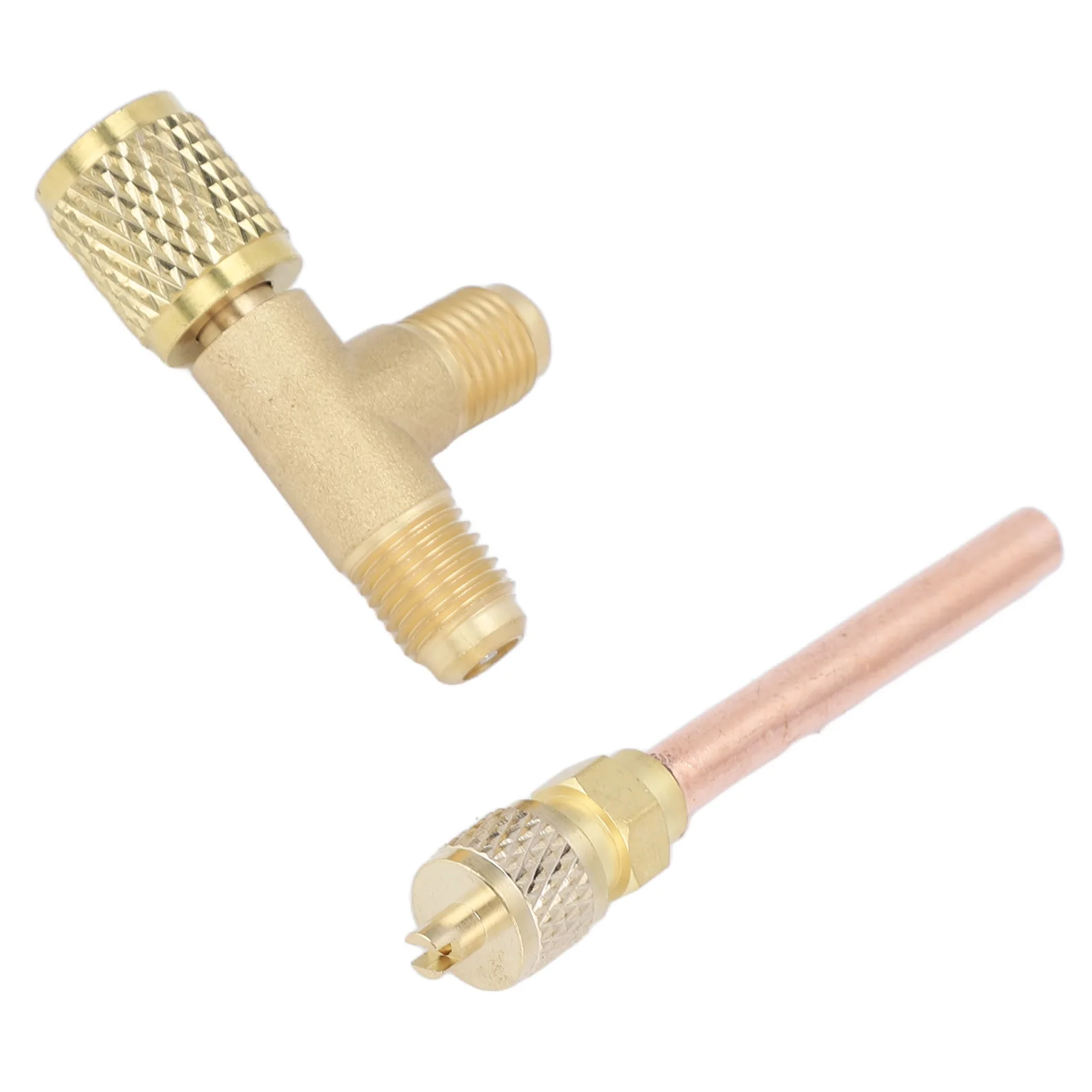 Conector en T de válvula de 1/4 pulgadas, adaptador en T de acceso rápido, conexión rápida con válvula de retención unidireccional para medidor de vacío R22 R12 R134