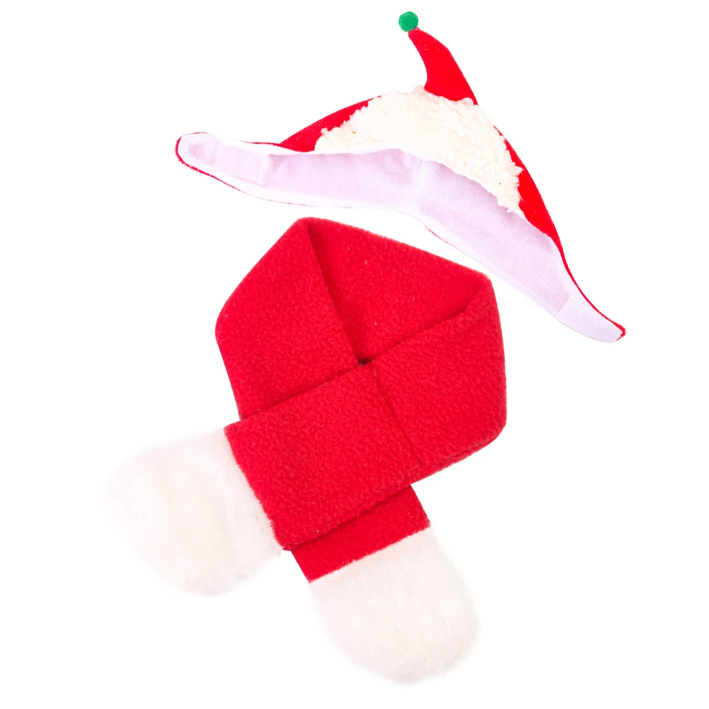

Christmas Pet Hat Scarf Set Warm Cotton Hats for Dog Photo Props Cute Bow Shape Party Supplies Dog Headdress Flannel Thermal Kit