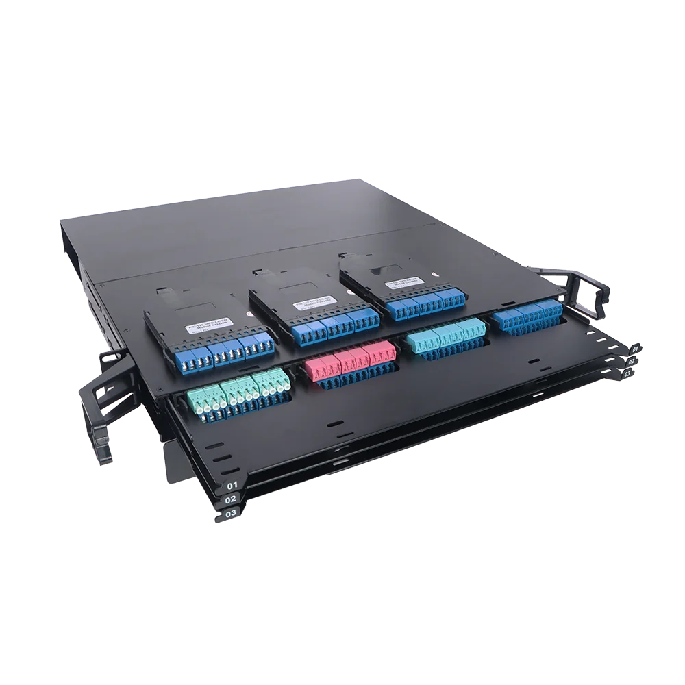 g 1u 19 Inch High Density 144 Core for MPO to LC MTP Unload Slide Fiber Optic Patch Panel MPO Rack Data Center Solution