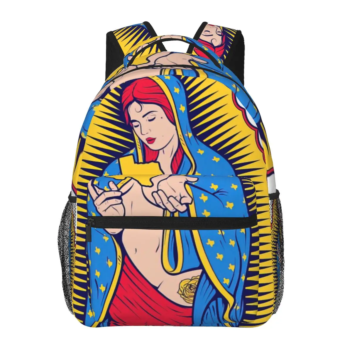 Lady Of Guadalupe Texas Pinup Girl Virgin Mary Texan Backpack for Girls Boys Travel RucksackBackpacks for Teenage school bag