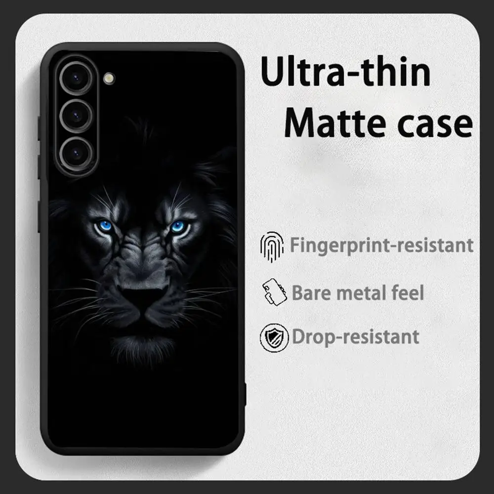 Cool Animal king lion  Phone Case For Samsung Galaxy S26 S25 S24 S23 S22 S21 Plus Ultra Fold A Soft Black