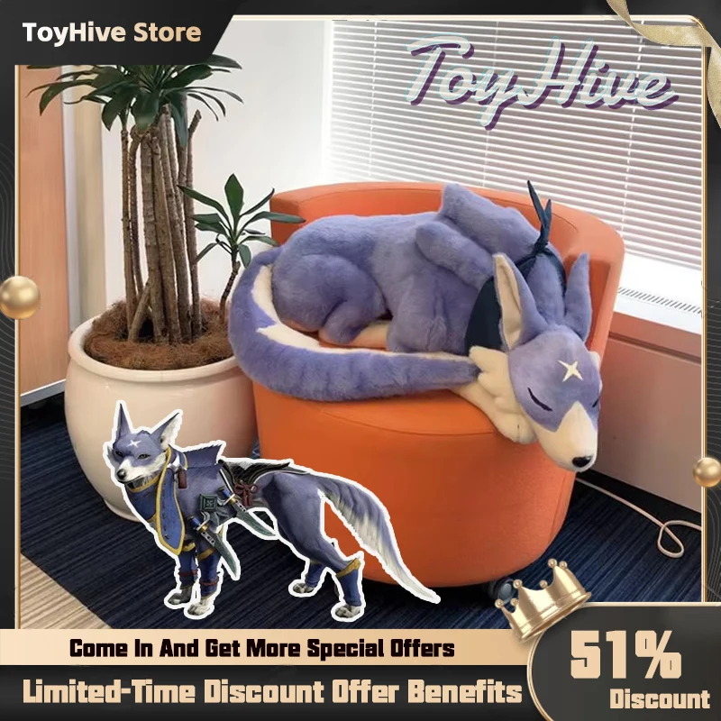 Muñecos de peluche Monster Hunter Rise Palamute de 60cm, almohada grande y suave, juguete Animal de peluche Kawaii, bonito juguete para niños, regalo de Navidad