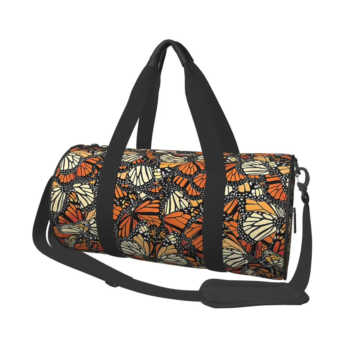 

Orange Monarch Butterfly Large Duffle Gym Bag Waterproof Duffle Travel Bags Handbags Fitness bag