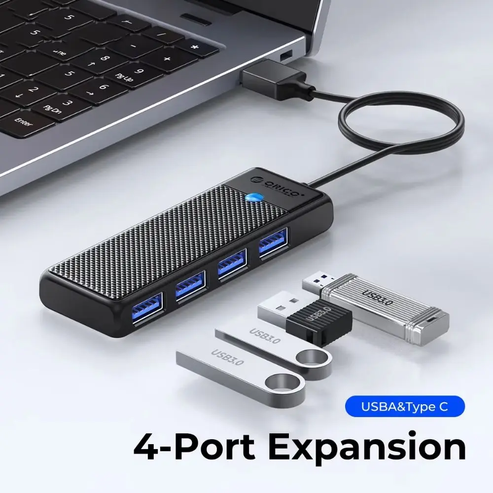 

USB-адаптер 4-портовый USB 3.0: высокоскоростной разветвитель для передачи данных 4-в-1, USB-хаб, расширитель портов USB, поддержка U-дисков
