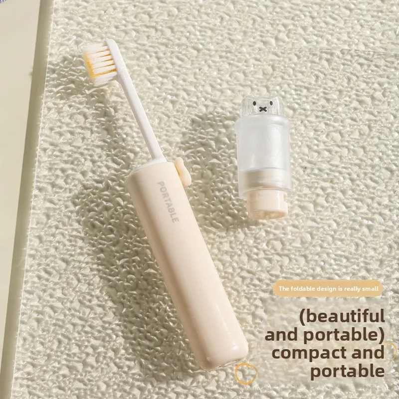 Essentiel pour les voyages d'affaires et les déplacements : Ensemble brosse à dents portable 2-en-1 avec rangement pour dentifrice, poils souples