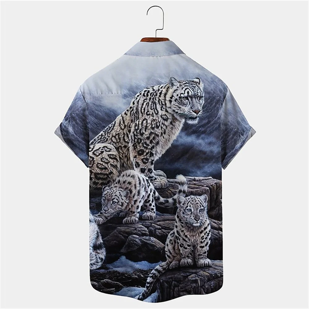 Men's Shirts Tiger Animal Casual 3d Print Hawaiian Shirt Man Summer Fashion Shirt For Man Daily Short Sleeves Men Clothing Tops