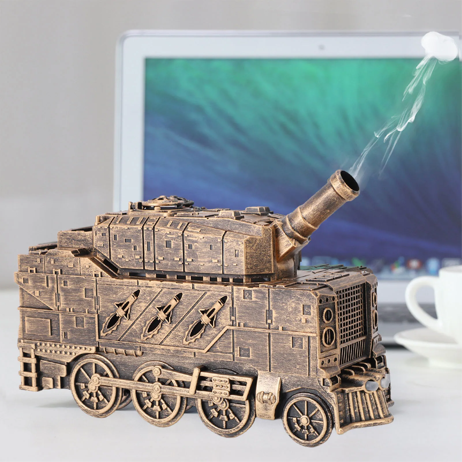 300ml Tank Shape Air Humidifier Essential Oil Diffuser Quiet Aromatherapy Cool Mist with 2h/8h Timer for Bedroom Office