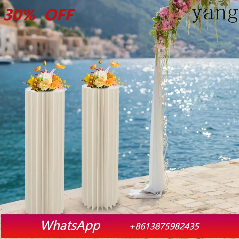 

2PCS 1m Foldable Cardboard Flower Stand,Wedding Party Events Decorations European-style Display Columns,reused Stand